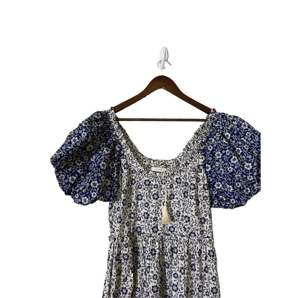 Doen Blue and White Floral Midi Dress - Picture 14 of 16